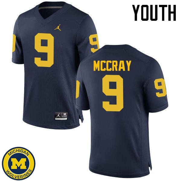 Youth Michigan Wolverines #9 Mike McCray Navy Player Football Jersey